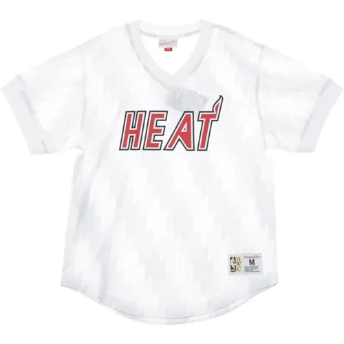 NBA Wordmark Mesh V-Neck Trikot , Herren, Größe: S - Mitchell & Ness - Modalova