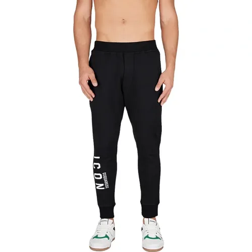 Icon Ski - Schwarze Jogger Sweatpants , Herren, Größe: L - Dsquared2 - Modalova