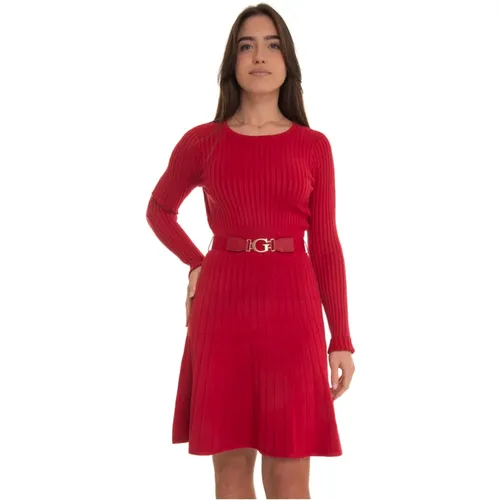 Langarm Rundhals Pullover Kleid , Damen, Größe: L - Guess - Modalova