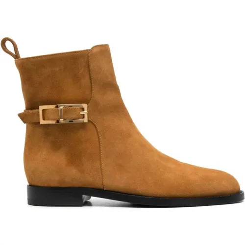 Suede Ankle Boots with Buckle Detailing , female, Sizes: 7 UK, 5 UK, 4 UK, 3 UK, 4 1/2 UK, 6 UK - Sergio Rossi - Modalova