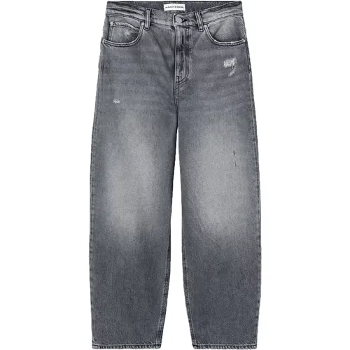 Ei-Passform Eisgrauer Wasch-Denim-Jeans - pinko - Modalova