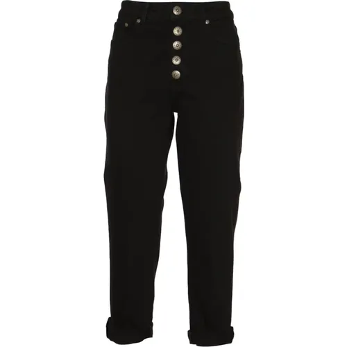 Schwarze Jeans mit Juwelendekoration , Damen, Größe: W25 - Dondup - Modalova