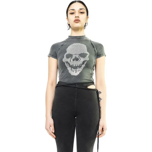 Black Wash Knitted T-Shirt , female, Sizes: S - Ottolinger - Modalova