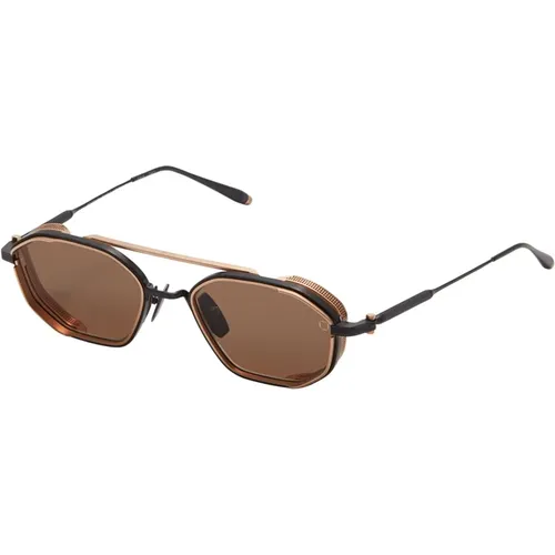 Eris-two Oktagonale Sonnenbrille Schwarz/Weiß Gold - Akoni - Modalova