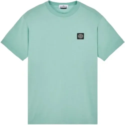 Kurzarm Grünes Logo T-Shirt , Herren, Größe: M - Stone Island - Modalova