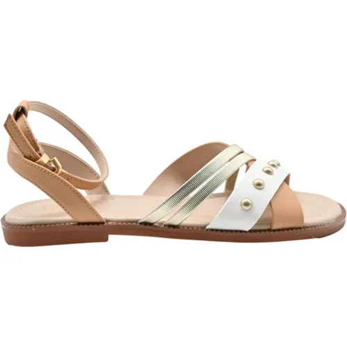 White Gold Sandals for Girls , female, Sizes: 7 UK, 6 UK, 3 UK, 2 UK, 4 UK, 5 UK - Liu Jo - Modalova