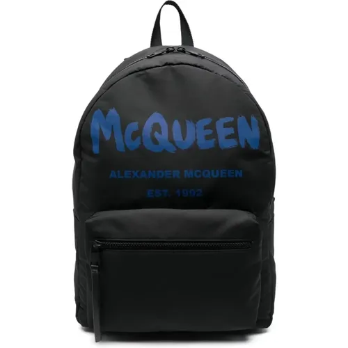 Two-Tone Logo Print Backpack , male, Sizes: ONE SIZE - alexander mcqueen - Modalova