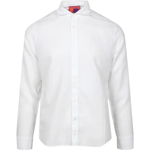 Weißes Leinenhemd Langarm , Herren, Größe: S - Gallo - Modalova