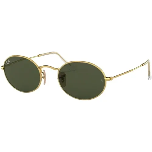 Ovale Sonnenbrille Grüne Gläser Goldgestell , unisex, Größe: 51 MM - Ray-Ban - Modalova