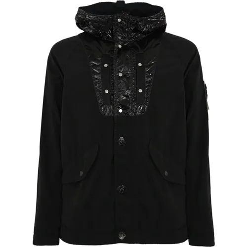 Nylon Technical Coat Hooded , male, Sizes: M, L - Stone Island - Modalova