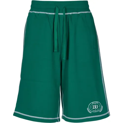 Jersey Jogging Bermuda Shorts mit Logo , Herren, Größe: S - Dolce & Gabbana - Modalova