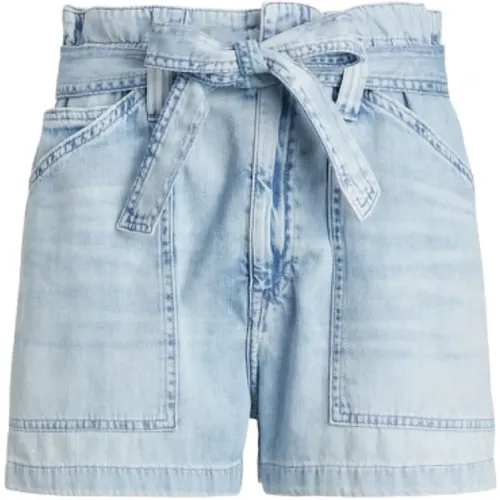 Baumwoll Paperbag Shorts mit Gürtel , Damen, Größe: W30 - Polo Ralph Lauren - Modalova