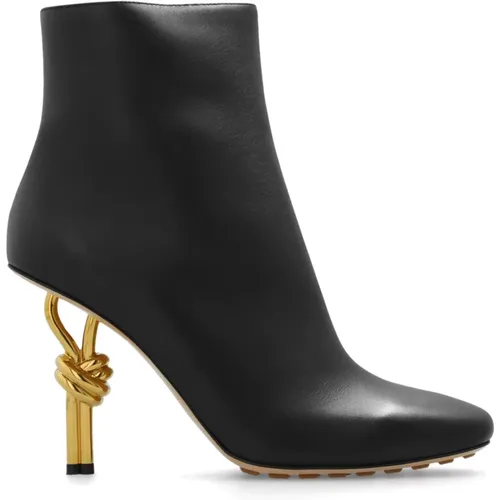 Leather heeled ankle boots , female, Sizes: 3 UK, 5 1/2 UK, 6 UK, 4 UK, 5 UK, 4 1/2 UK - Bottega Veneta - Modalova