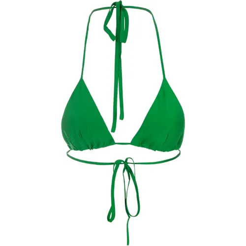 Grünes Seiden Dreieck Top mit Schnürung , Damen, Größe: M - P.a.r.o.s.h. - Modalova