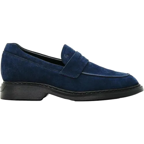 Schwarze Wildleder Loafer Schuhe , Herren, Größe: 42 EU - Hogan - Modalova