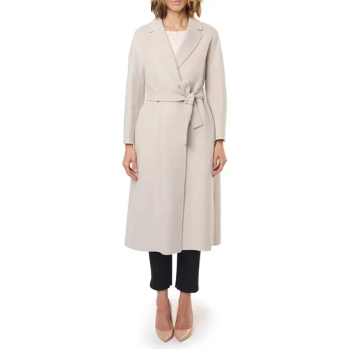 Handgenähter Wollmantel Grau Perle , Damen, Größe: M - Max Mara - Modalova