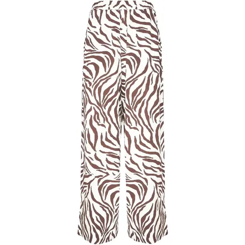 Braune und weiße Strandbekleidung Rebus Hose , Damen, Größe: L - Max Mara - Modalova