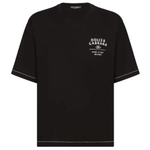 Schwarze T-Shirts und Polos von Dolce Gabbana , Herren, Größe: M - Dolce & Gabbana - Modalova