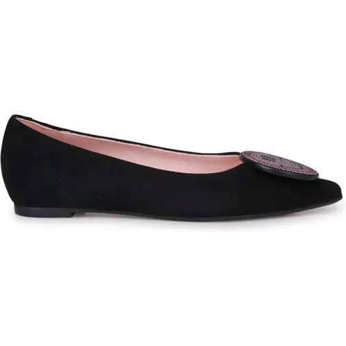 Smile-appliqué ballerina shoes , female, Sizes: 5 UK, 6 UK, 4 UK, 3 UK - Ras - Modalova