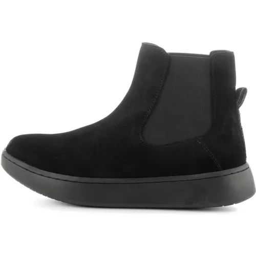 Suede Slip-On Boot with Leather Details , female, Sizes: 5 UK, 3 UK, 6 UK - Woden - Modalova