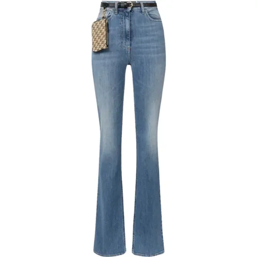Flared Jeans With Embroidery , female, Sizes: W27, W31, W30, W28, W25, W29 - Elisabetta Franchi - Modalova