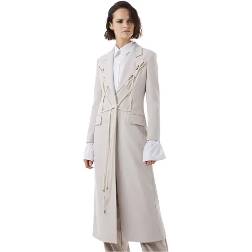 Klassischer Mantel mit dekorativem Kordelzug , Damen, Größe: 2XS - Silvian Heach - Modalova