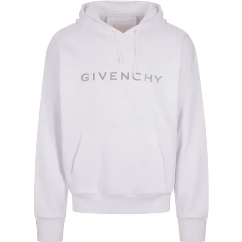 Weiße Logo-Print Hoodie Pullover , Herren, Größe: L - Givenchy - Modalova