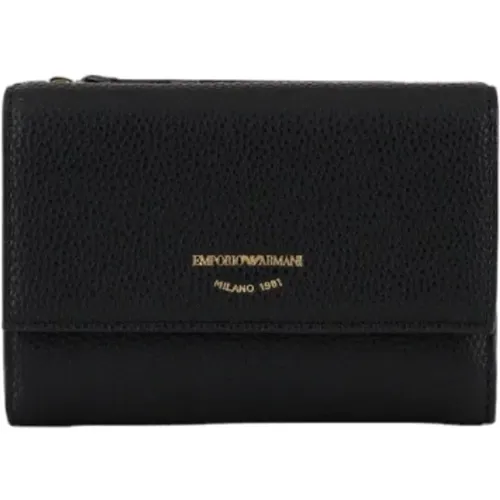 Classic Leather Wallet , female, Sizes: ONE SIZE - Emporio Armani - Modalova