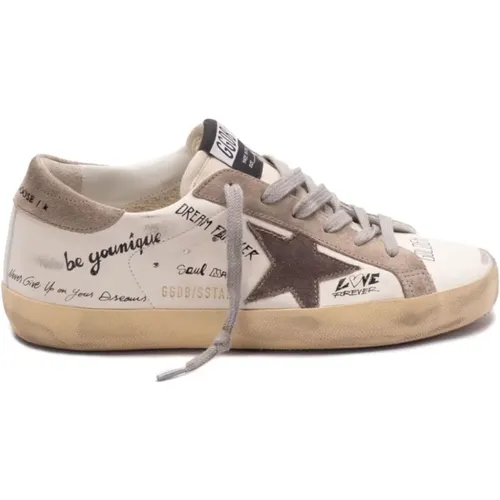 Weiße Graffiti Stern Sneakers , Damen, Größe: 37 EU - Golden Goose - Modalova