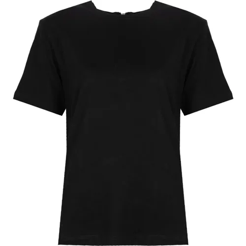 Lässiges, locker sitzendes T-Shirt mit Schulterpolstern und Reißverschluss-Detail , Damen, Größe: M - Silvian Heach - Modalova