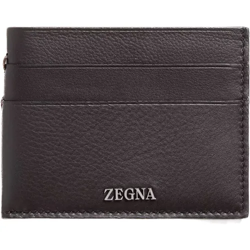 Braune Brieftasche mit Soft-Touch-Design - Ermenegildo Zegna - Modalova