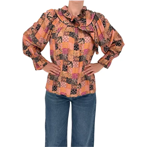 Floral Blouse with Balloon Sleeves , female, Sizes: XS, S - Hofmann Copenhagen - Modalova