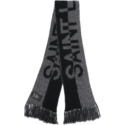 Logo Intarsia Knit Scarf , male, Sizes: ONE SIZE - Saint Laurent - Modalova