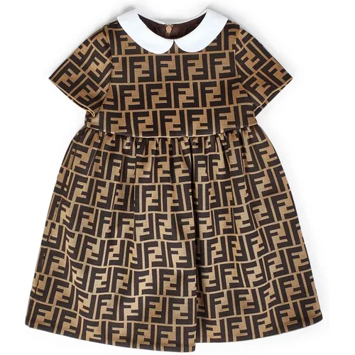 Baby Mädchen Braunes Kleid Baumwollmischung - Fendi - Modalova