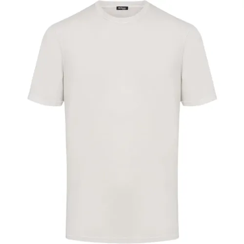 Kurzarm Baumwoll T-Shirt mit Rundhalsausschnitt , Herren, Größe: XL - Kiton - Modalova