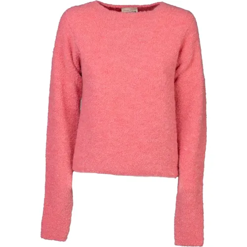 Bouclé Boatneck Sweater , female, Sizes: L, S - Semicouture - Modalova