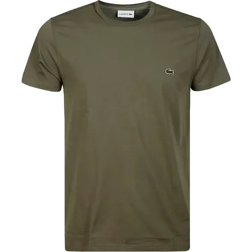 Olivgrünes Baumwoll-Logo-T-Shirt,Grünes Baumwoll-T-Shirt mit Logo,Klassisches T-Shirt,T-Shirts - Lacoste - Modalova
