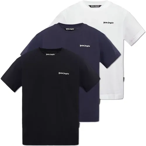 Branded T-shirt three-pack , male, Sizes: S - Palm Angels - Modalova