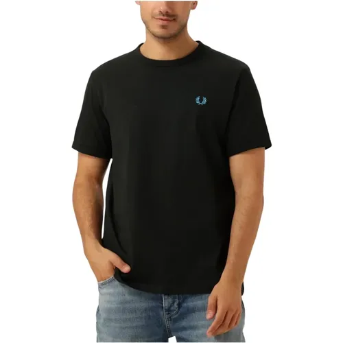 Grünes Ringer T-Shirt für Männer , Herren, Größe: L - Fred Perry - Modalova