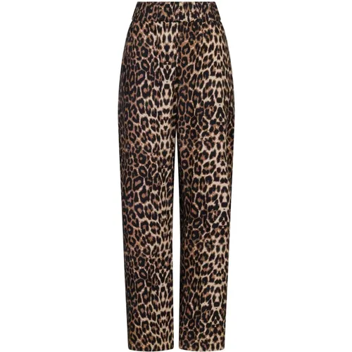 Leopard Print High Waist Wide Leg Pants , female, Sizes: L - NEO NOIR - Modalova