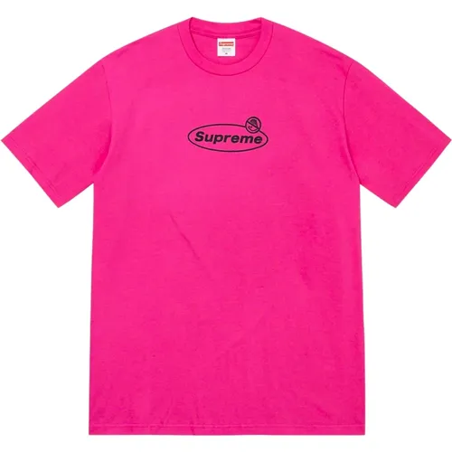 Warning Tee Magenta Classic Cotton T-shirt , male, Sizes: L, XL - Supreme - Modalova