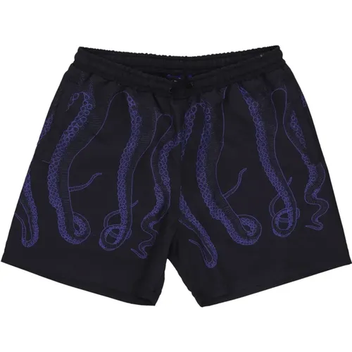 Tentacles Badehose Lila/Schwarz , Herren, Größe: XL - Octopus - Modalova