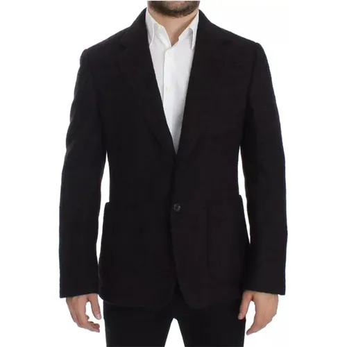 Bordeaux Alpaca Two-Button Blazer , male, Sizes: M - Dolce & Gabbana - Modalova