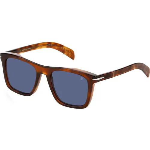 DB 7000/S Sonnenbrille in Havana/Blau , Herren, Größe: 51 MM - Eyewear by David Beckham - Modalova