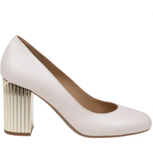 Cream Leather Round Toe Pump , female, Sizes: 3 UK, 3 1/2 UK - Michael Kors - Modalova