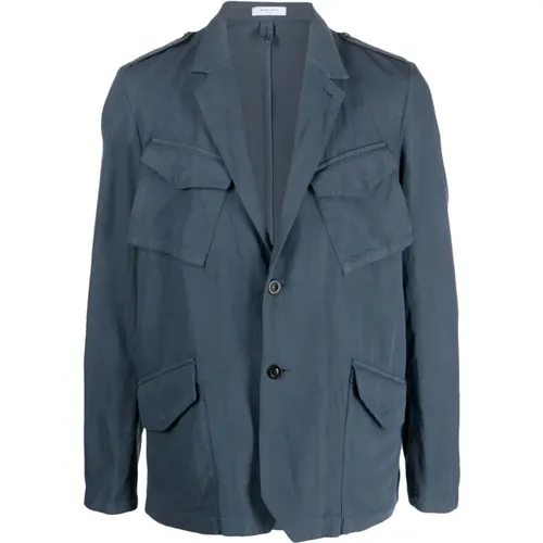 Linen Single-Breasted Jacket , male, Sizes: XL, L, 3XL - Boglioli - Modalova