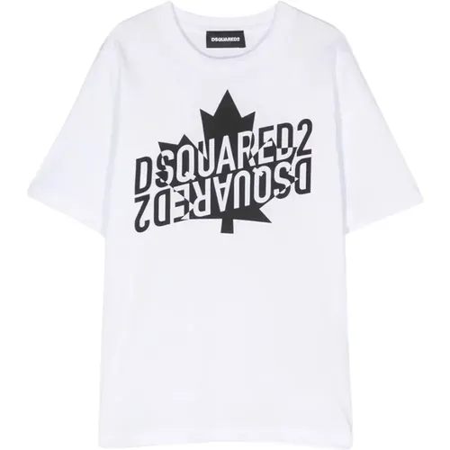 Maxi Logo Baumwoll T-Shirt - Dsquared2 - Modalova