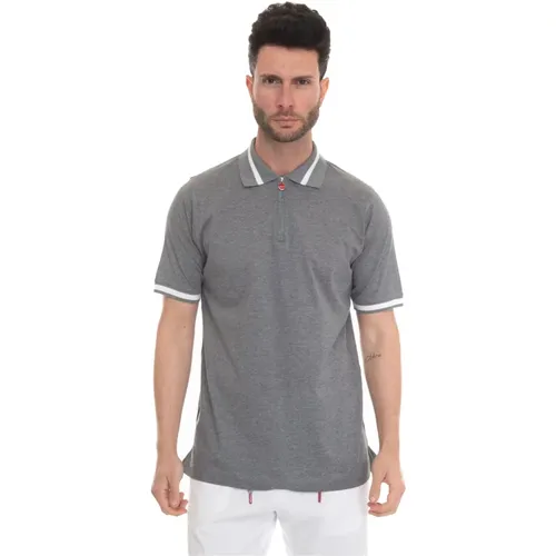 Short Sleeve Half Zip Polo Shirt , male, Sizes: L, M - Kiton - Modalova
