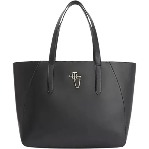 Women`s Tote Bag with Handles and Monogram Logo , female, Sizes: ONE SIZE - Tommy Hilfiger - Modalova