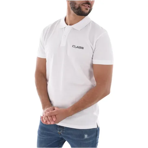 Weißes Baumwoll-Polo-Shirt - Petit Logo , Herren, Größe: 2XL - Cavalli Class - Modalova
